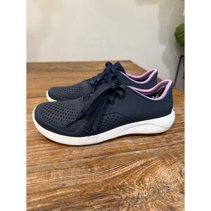 Crocs Literide Pacer Navy Purple Women's Athletic Shoes Sneakers Size 9